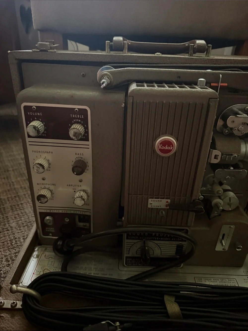 Kodak Brown and Black 8mm Film Projector in Travel Case
